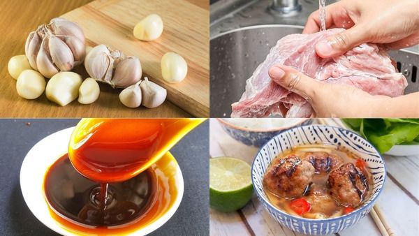 Sơ chế nguyên liệu bún chả