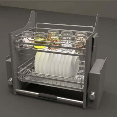 Ảnh thực tế bộ rổ bát đĩa Hafele Lento 504.76.022 800mm