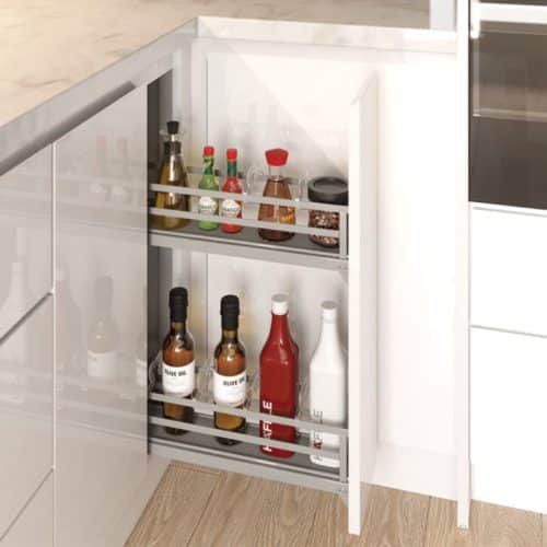 Ảnh thực tế bộ rổ gia vị Hafele Omero 549.20.891 200mm (trái)