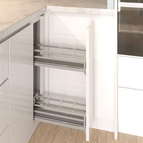 Ảnh thực tế bộ rổ gia vị Hafele Omero 549.20.891 200mm (trái)