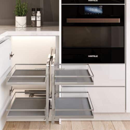 Bộ rổ góc Hafele Olla 595.50.804 900mm 4 Ảnh thực tế bộ rổ góc Hafele Olla 595.50.804 900mm