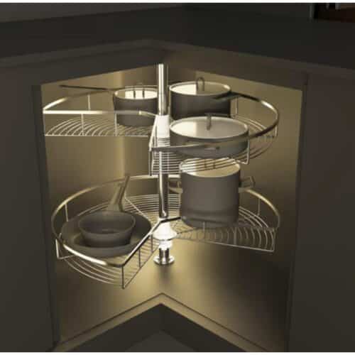 Ảnh thực tế bộ rổ góc xoay 270 độ Hafele Mezzo 548.37.011