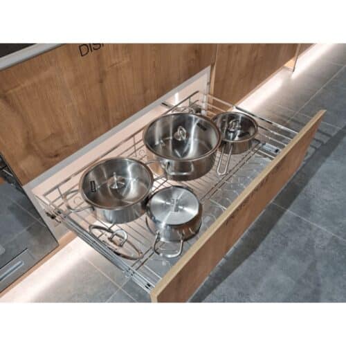 Bộ rổ xoong nồi Hafele Cappella 549.08.034 900mm 4 Ảnh thực tế bộ rổ xoong nồi Hafele Cappella 549.08.034 900mm