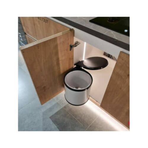 Ảnh thực tế thùng rác gắn cánh lắp âm cửa Hafele Viola 502.24.003