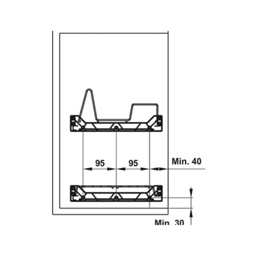 Bộ rổ bát đĩa Hafele Presto 544.40.011 700mm