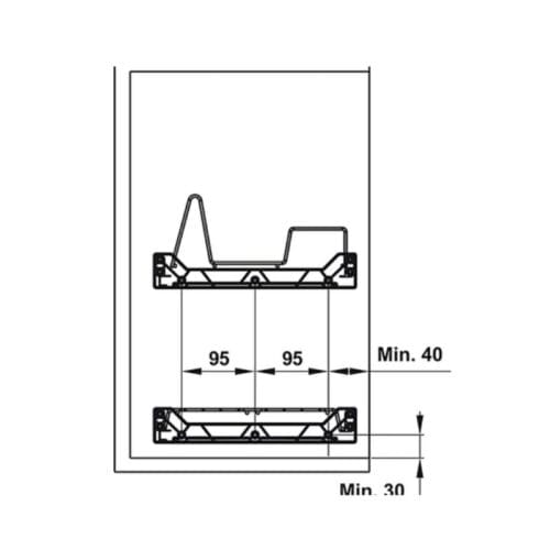 Bộ rổ bát đĩa Hafele Presto 544.40.014 900mm 4 Bộ rổ bát đĩa Hafele Presto 544.40.014 900mm