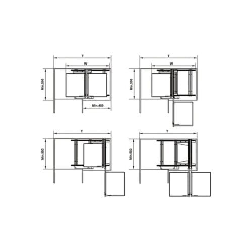 Bộ rổ góc Hafele Olla 595.50.804 900mm 5 Bộ rổ góc Hafele Olla 595.50.804 900mm
