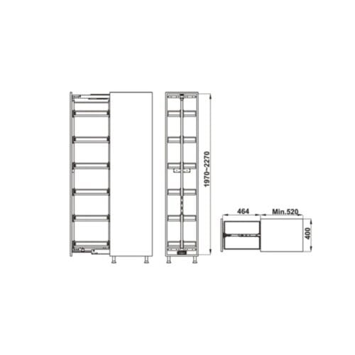 Bộ rổ kéo Hafele Kara Pull 595.80.803 400mm