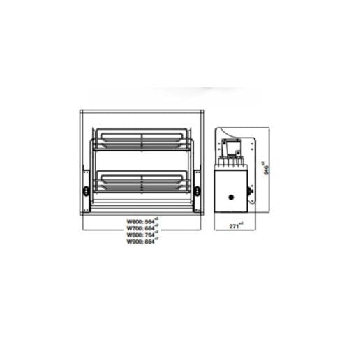 Bộ rổ nâng hạ Hafele Oria 504.76.507 800mm