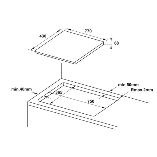 Kích thước bếp từ Hafele 536.61.665