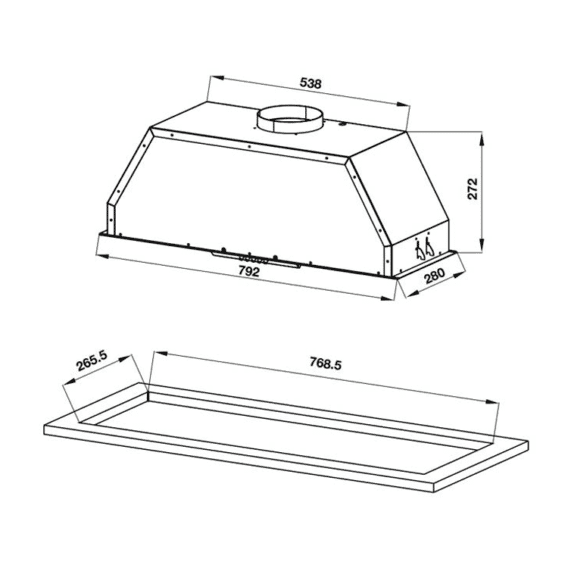 Thiết kế của Máy hút mùi âm tủ Hafele HH-BI79A