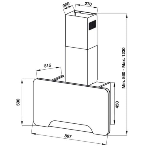Thiết kế của Máy hút mùi gắn tường Hafele HH-WVGS90A