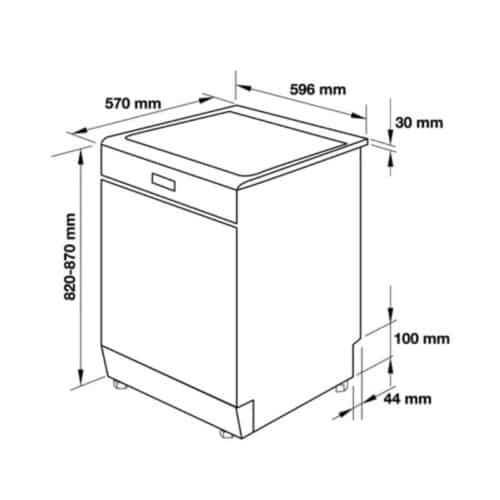 Kích thước Ảnh thực tế Khay rửa Hình ảnh Máy Rửa Chén HDW-F60C Hafele 533.23.200