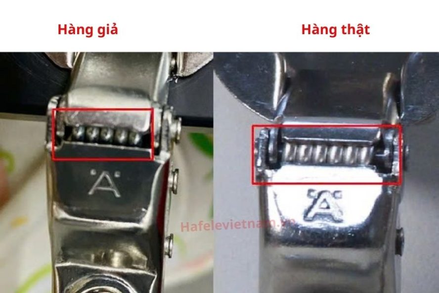 phan biet ban le hafele that va gia bang Quan sat chot lo xo cua ban le