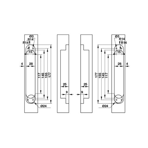 Kích thước Bản lề cửa âm Hafele 927.03.023