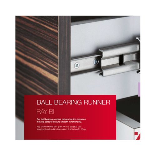 Ảnh thực tế của ray bi không giảm chấn dài 350mm Hafele 494.02.462