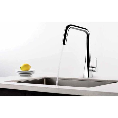 Ảnh thực tế vòi rửa bát nóng lạnh Hafele HT20-CH1P241 570.82.220 có dây rút