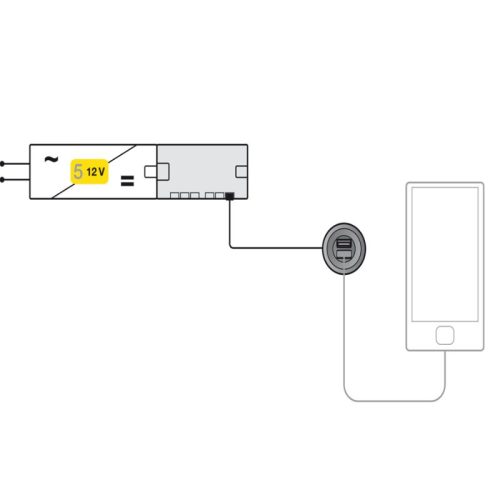 Cấu tạo cổng sạc USB 12V Hafele 833.73.751