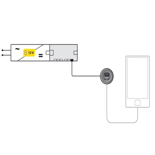 Cấu tạo cổng sạc USB 12V Hafele 833.73.755