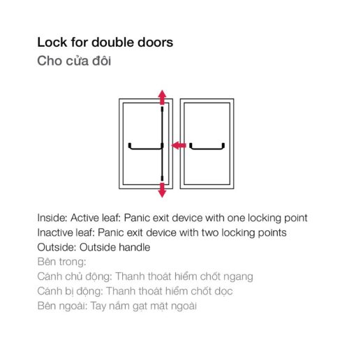 Cửa đôi của tay nắm gạt mặt ngoài màu xám Hafele 901.02.401