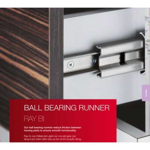 Ray bi không giảm chấn dài 550mm Häfele 494.02.466 3 Hình Ảnh Ray Bi Không Giảm Chấn Hafele 494.02.466