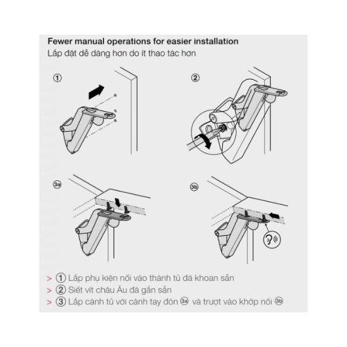 Tay nâng Hafele Free Space 1.11 E 493.05.923 6 Hướng dẫn lắp đặt của tay nâng Hafele Free Space 1.11 E 493.05.923