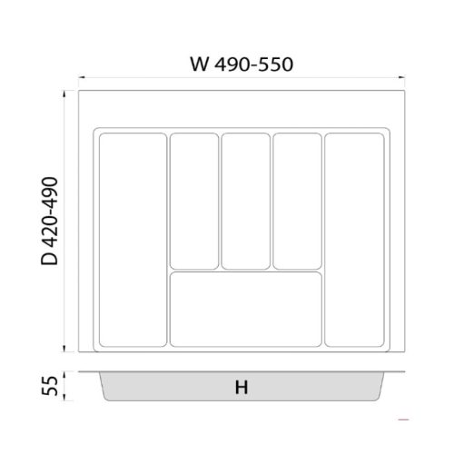 Kích thước khay chia tủ bếp Hafele 600mm Imundex 7 806 938
