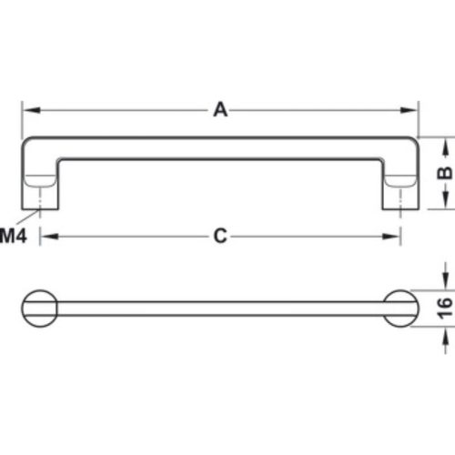 Kích thước tay nắm tủ 144mm H1565 Hafele 106.61.123