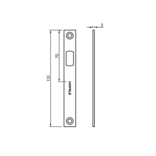 Kích thước bas tường mở xoay Hafele 981.59.040
