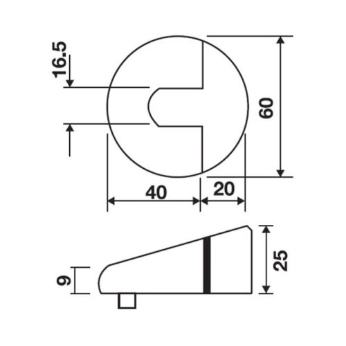 Kích thước chặn cửa sàn Hafele DIY 489.70.260
