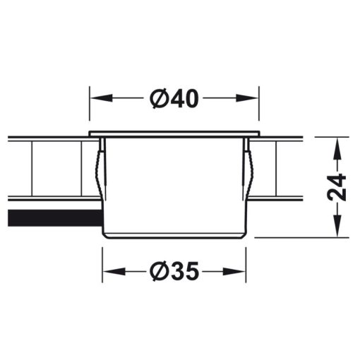 Kích thước cổng sạc USB 12V Hafele 833.73.751
