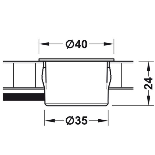 Kích thước cổng sạc USB 12V Hafele 833.73.754