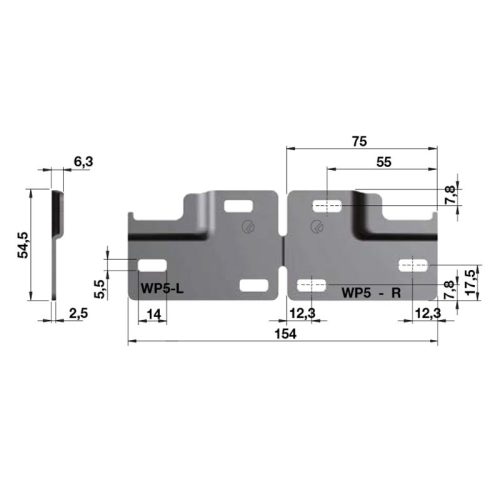 Kích thước đế gắn tường Hafele 290.41.994