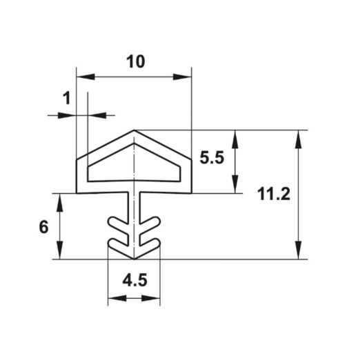 Kích thước đệm khí cho cửa 10mm Hafele 950.10.273