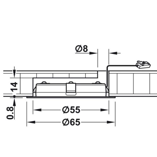 Kích thước đèn Led chiếu 24V Hafele 833.75.120
