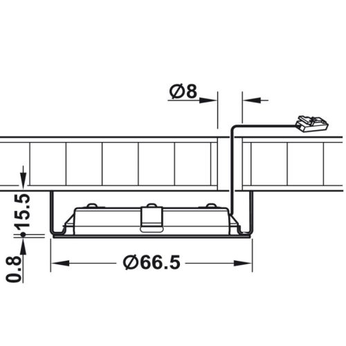 Kích thước đèn Led chiếu 24V Hafele 833.75.122