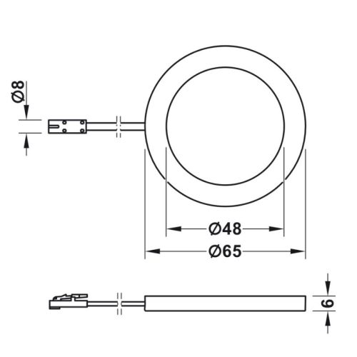 Kích thước đèn Led chiếu 3035 lắp nổi 24V Hafele 833.77.191