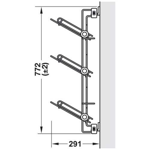 Kích thước Giá giày 2 tầng lắp phải Hafele 805.81.170