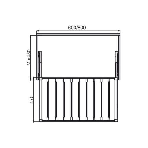 Kích thước giá treo quần 800mm Hafele 807.95.123