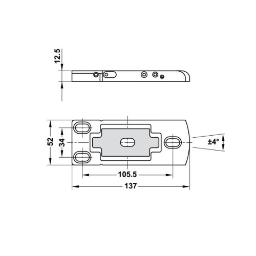 Kích thước Bản lề dương sàn 100Kg Hafele HPF100 981.78.902