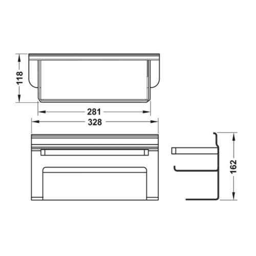Kích thước của kệ treo đa năng Hafele 523.00.340