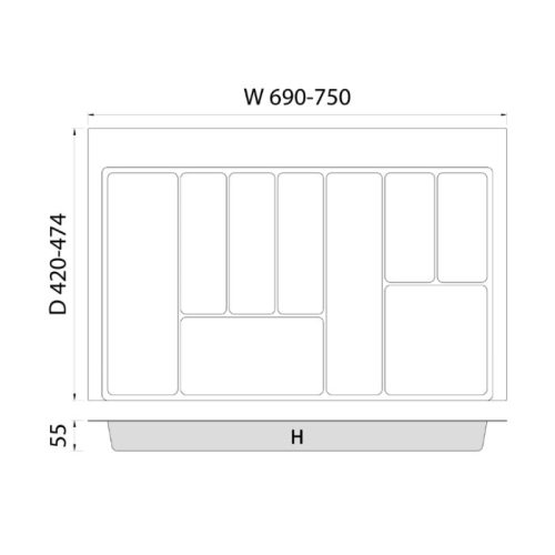 Khay chia tủ bếp Hafele 800mm Imundex 7 806 942 3 Kích thước khay chia tủ bếp Hafele 800mm Imundex 7 806 942