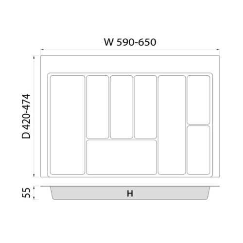 Kích thước khay chia tủ bếp Hafele 700mm Imundex 7 806 940