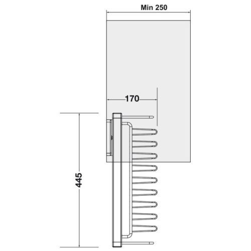 Kích thước móc treo dây nít & cà vạt 250mm Hafele 807.96.810