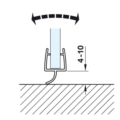 Kích thước ron cửa phòng tắm kính 10 - 12mm Hafele 950.50.013