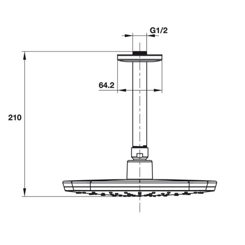 Kích thước Sen đầu gắn trần New Mysterious 219S Hafele 485.60.701
