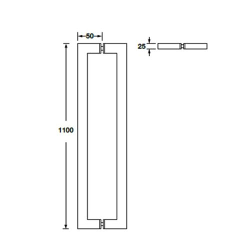 Kích thước tay nắm kéo vuông C1075 Häfele DIY 499.68.039