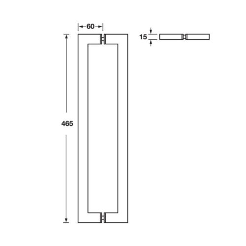 Kích thước tay năm kéo vuông C450 Häfele DIY 499.68.038