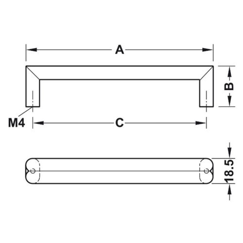 Kích thước tay nắm tủ 176mm H1570 Hafele 106.61.034