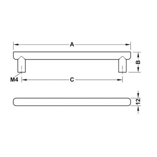 Kích thước tay nắm tủ 218mm H1560 Hafele 106.60.216